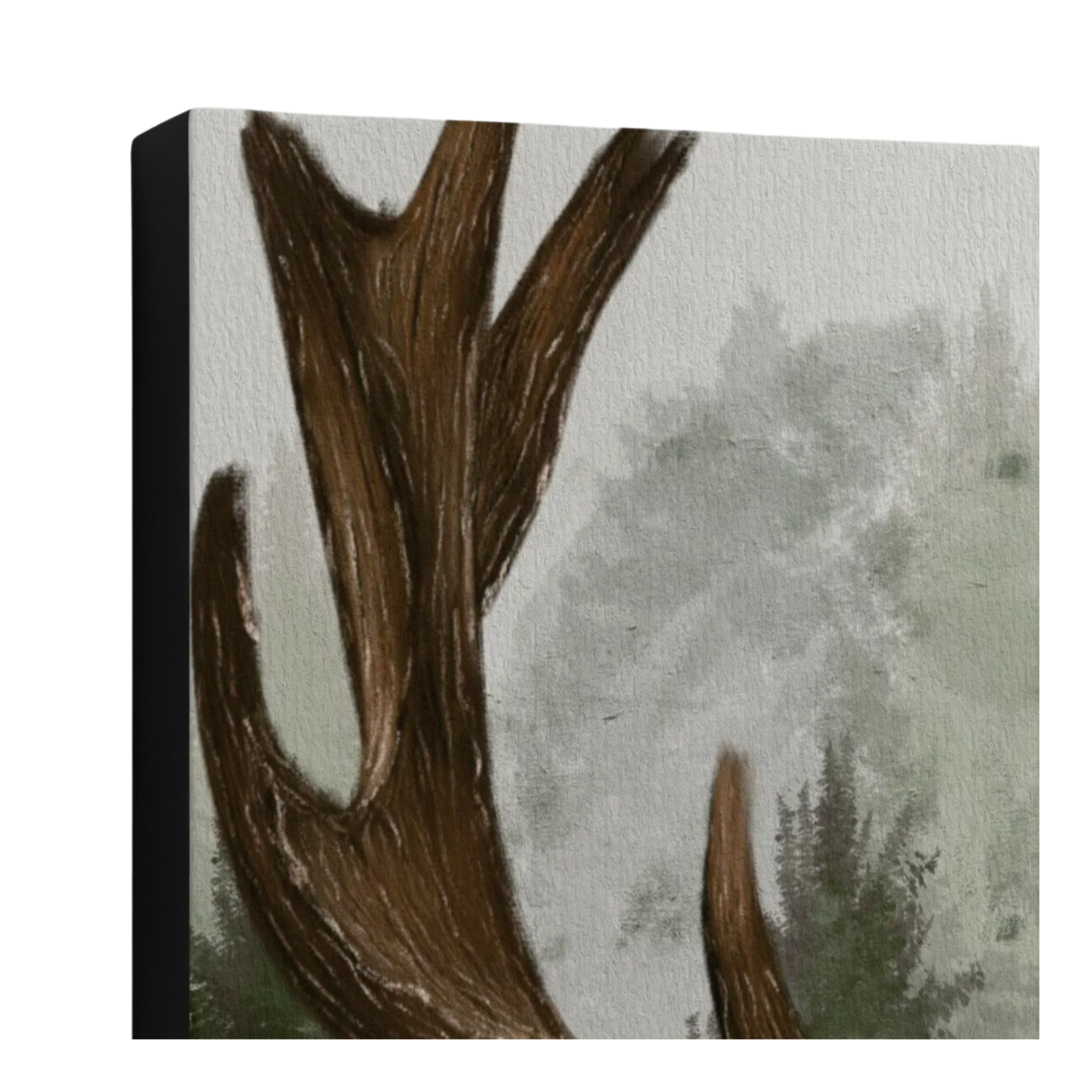 "Jeleń w Mglistym Lesie" 12"x18" ECO płótno