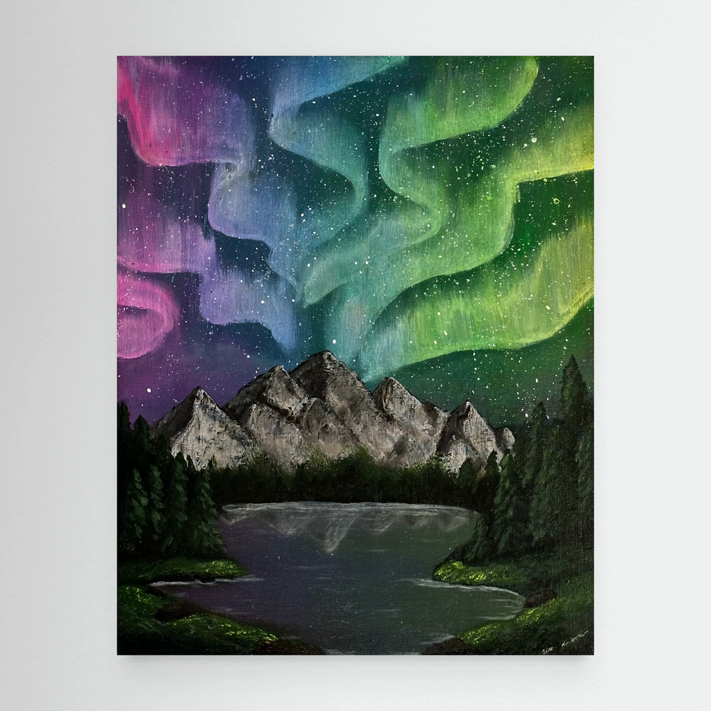 "Gdy niebo tańczy" 40x50cm akryl