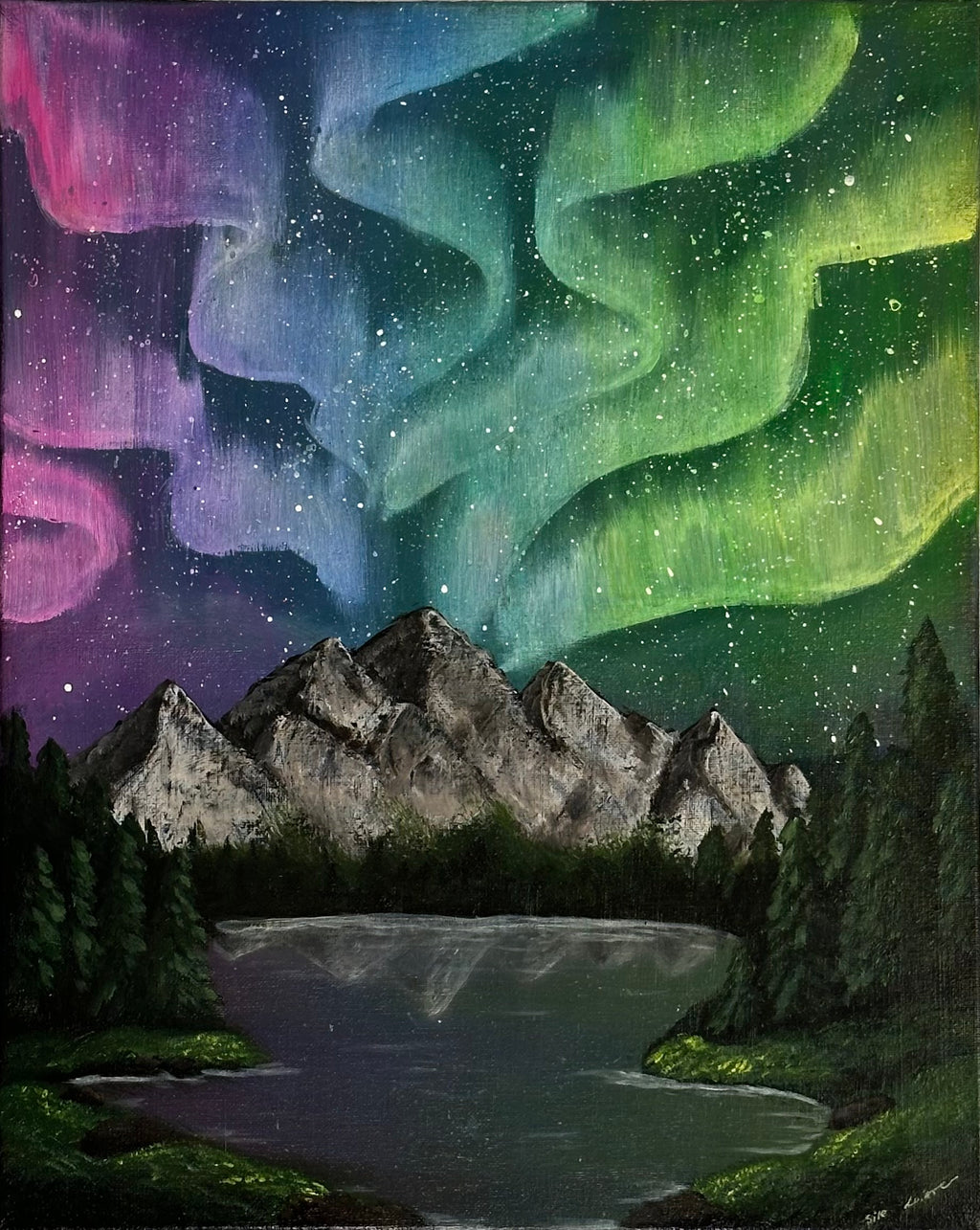 "Gdy niebo tańczy" 40x50cm akryl