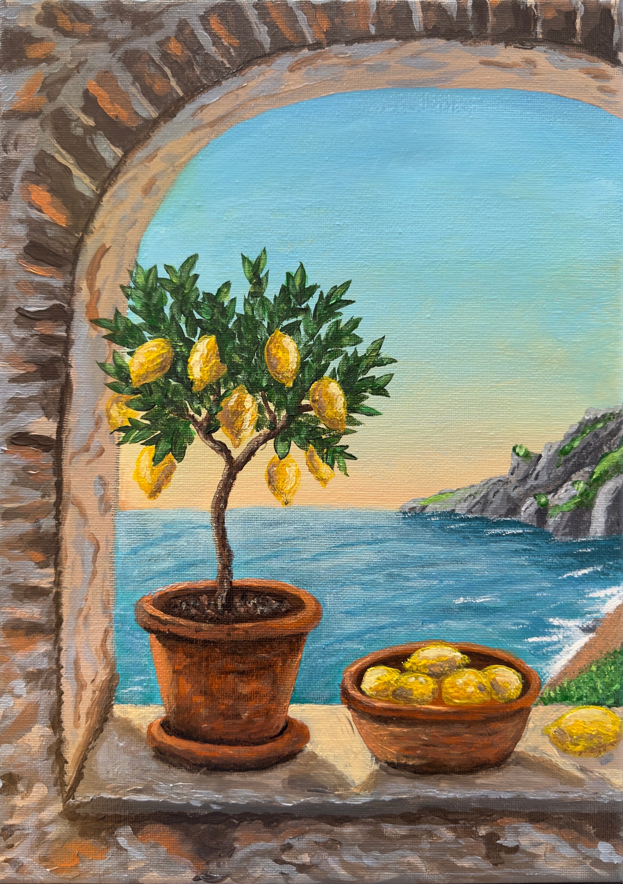 "Śródziemnomorski poranek" wydruk artystyczny