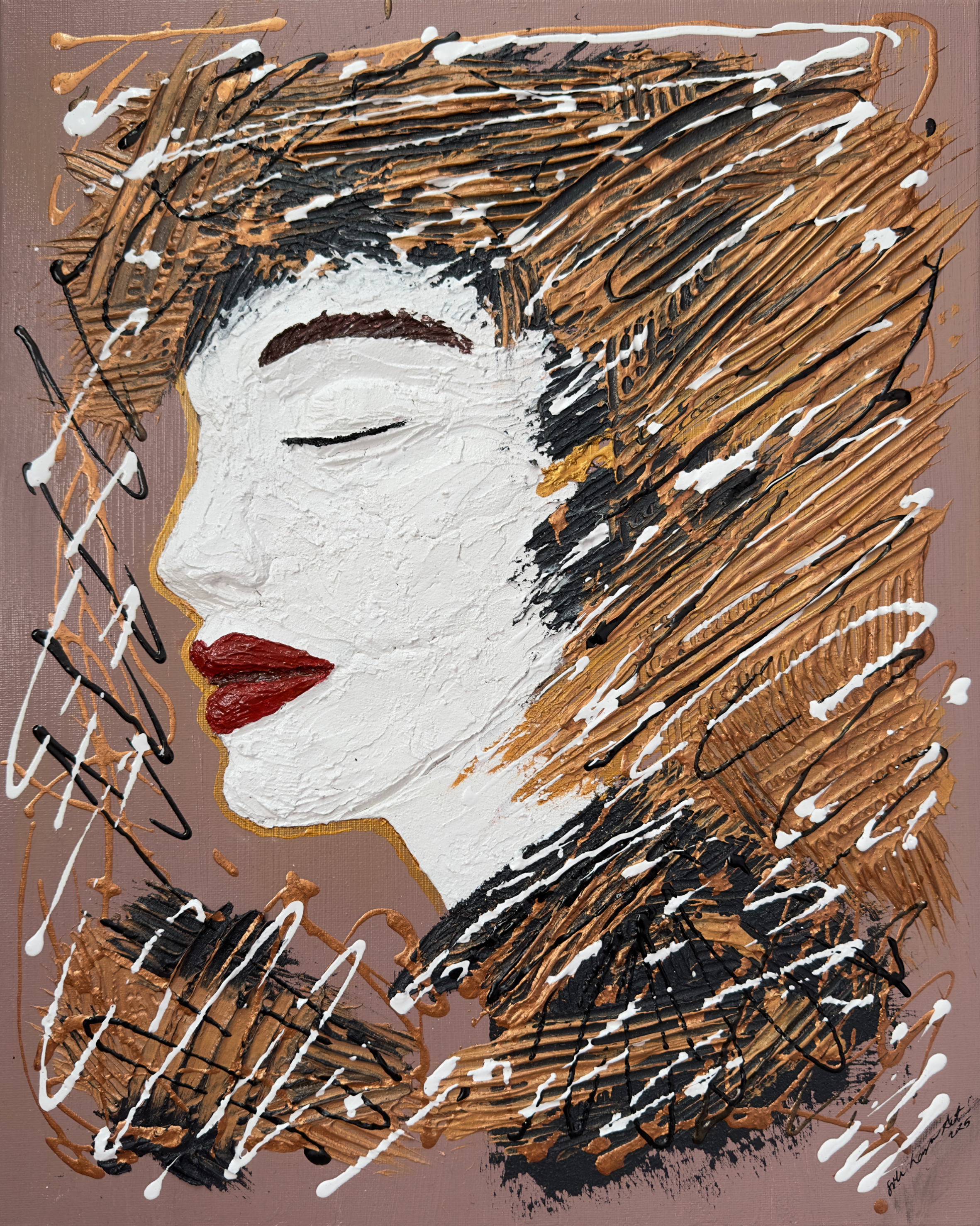 "Ona i jej chaos" 40x50cm akryl